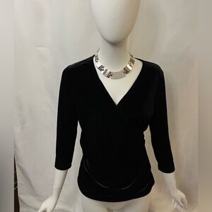 Lands’ End stretch velvet wrap top. Size XS 2-4. Luxury feel